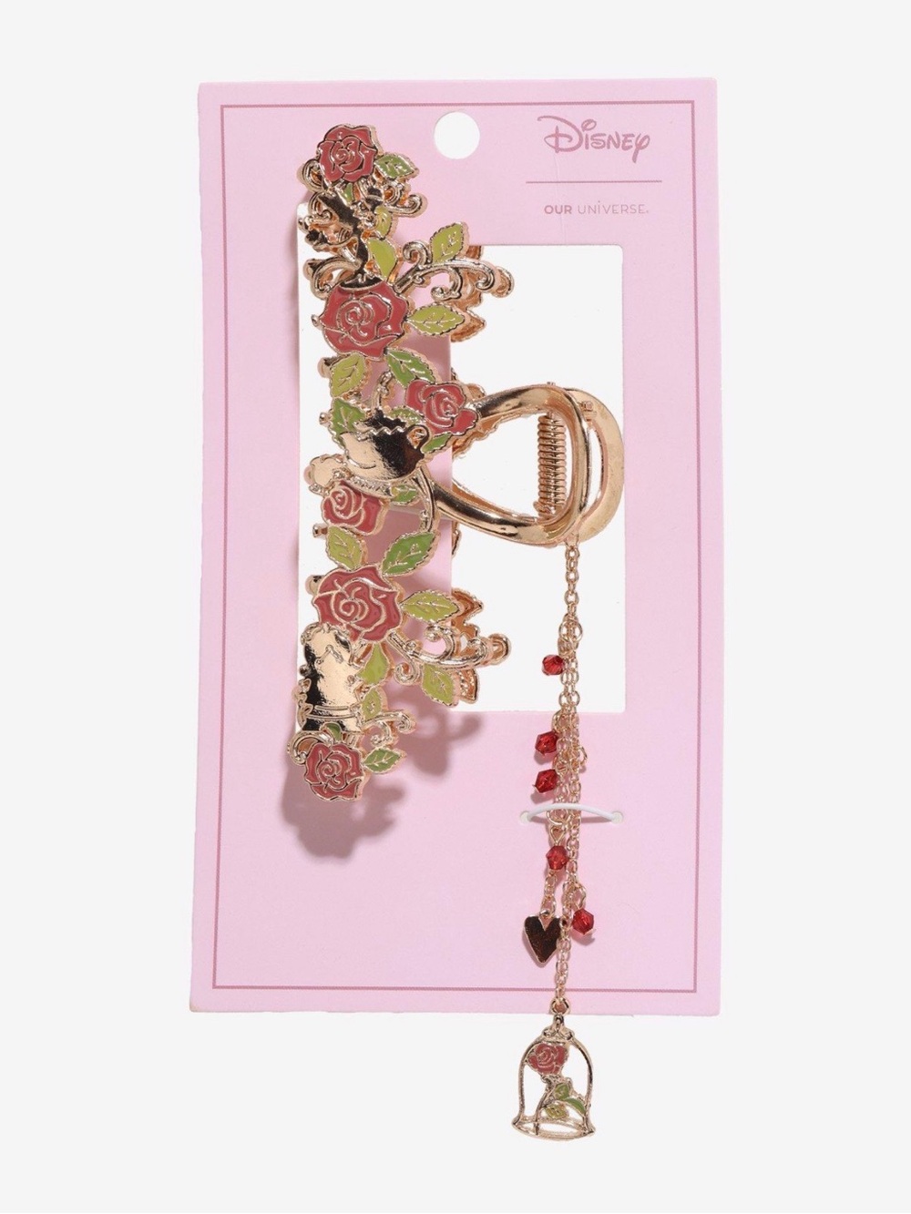 New Disney Beauty and the Beast Roses Metal Claw Clip